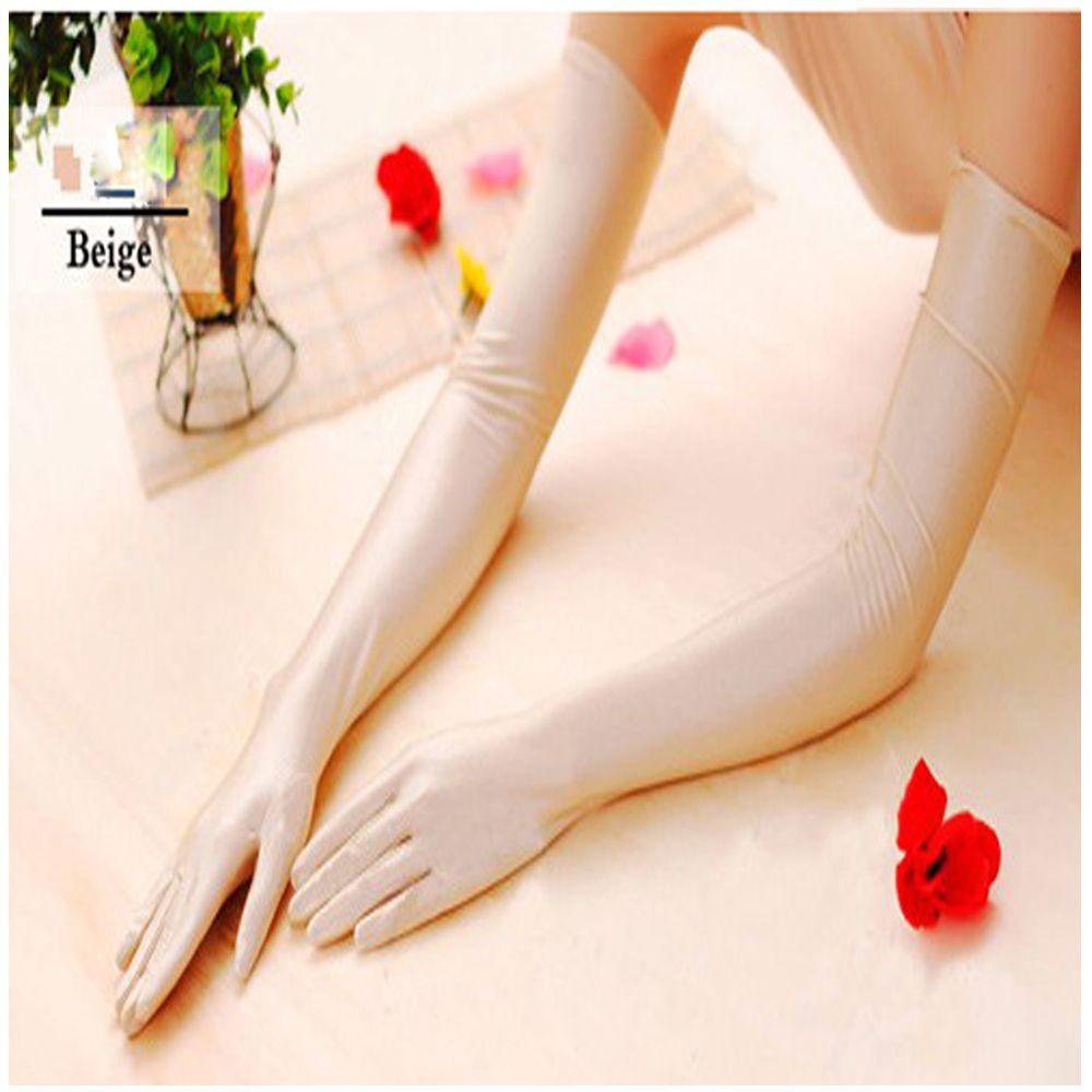 Женский оперный свадебный длинный перчаточный атласный выпускной костюм